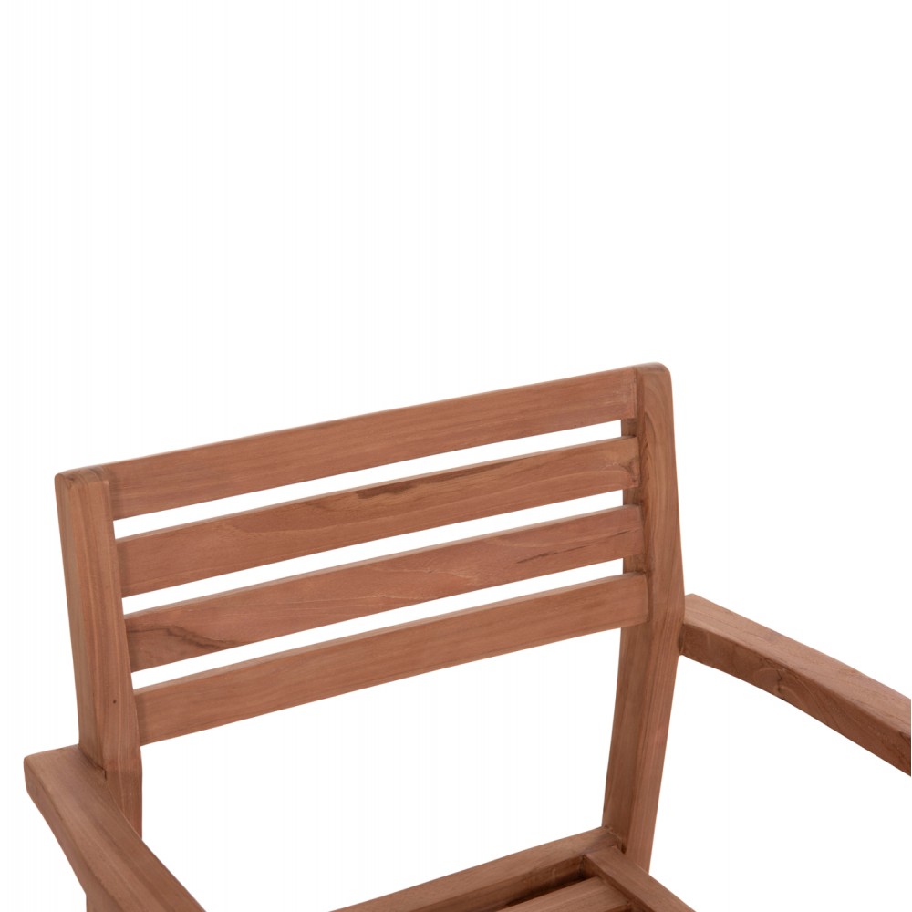 Πολυθρόνα τραπεζαρίας εξωτερικού χώρου "ERMIONI" από ξύλο teak σε χρώμα φυσικό 60x59x84