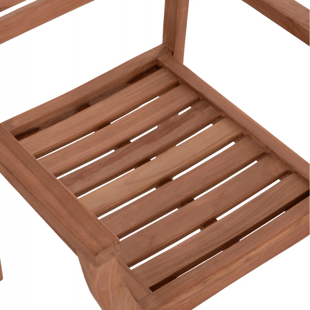 Πολυθρόνα τραπεζαρίας εξωτερικού χώρου "ERMIONI" από ξύλο teak σε χρώμα φυσικό 60x59x84