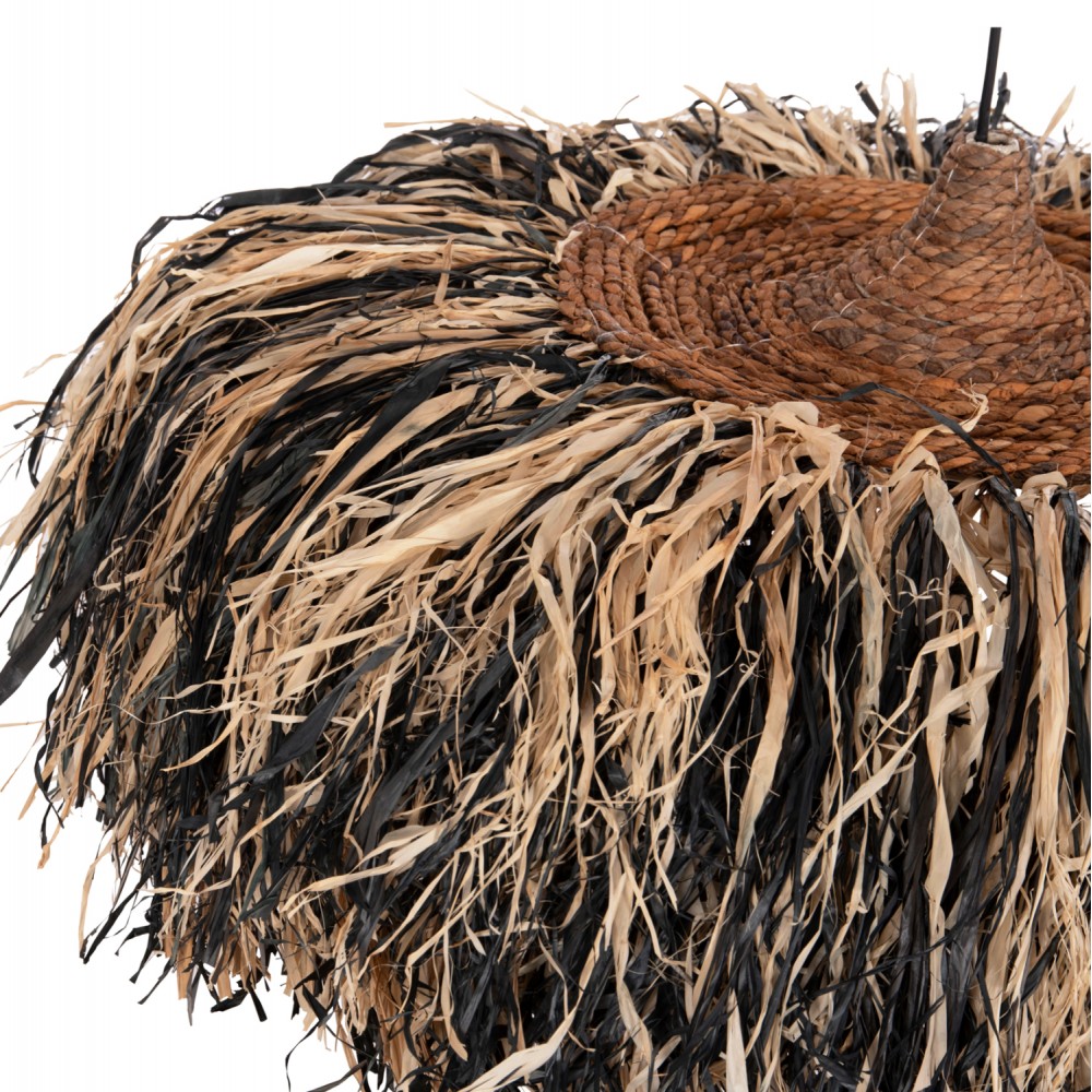 Φωτιστικό οροφής "ORDEM" από ίνες sisal-μπανάνας σε χρώμα φυσικό/μαύρο Φ75 Ε27