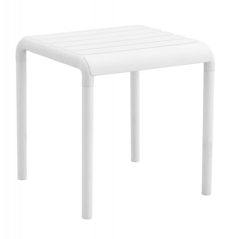 Τραπεζάκι εξωτερικού χώρου "KORVER" τετράγωνο από pp σε χρώμα λευκό 45x45x48