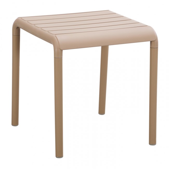 Τραπεζάκι εξωτερικού χώρου "KORVER" τετράγωνο από pp σε χρώμα καπουτσίνο 45x45x48