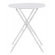 Τραπέζι ζαππείου "SOPHIE" πτυσσόμενο στρογγυλό από μέταλλο σε χρώμα λευκό Φ60x70