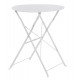 Τραπέζι ζαππείου "SOPHIE" πτυσσόμενο στρογγυλό από μέταλλο σε χρώμα λευκό Φ60x70