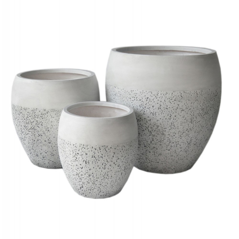 Σετ γλάστρες "GARDENER" 3τμχ από fiberclay σε χρώμα λευκό Φ55x54.5