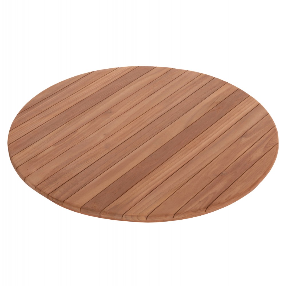 Επιφάνεια τραπεζιού στρογγυλή από ξύλο teak σε χρώμα φυσικό Φ80x4