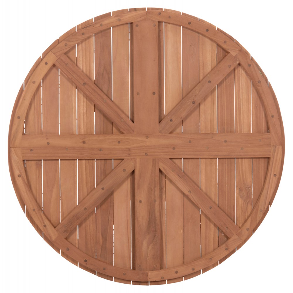 Επιφάνεια τραπεζιού στρογγυλή από ξύλο teak σε χρώμα φυσικό Φ80x4