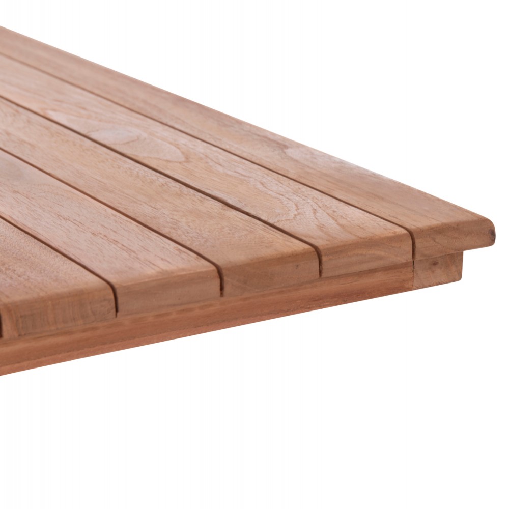 Επιφάνεια τραπεζιού τετράγωνη από ξύλο teak σε χρώμα φυσικό 70x70x4