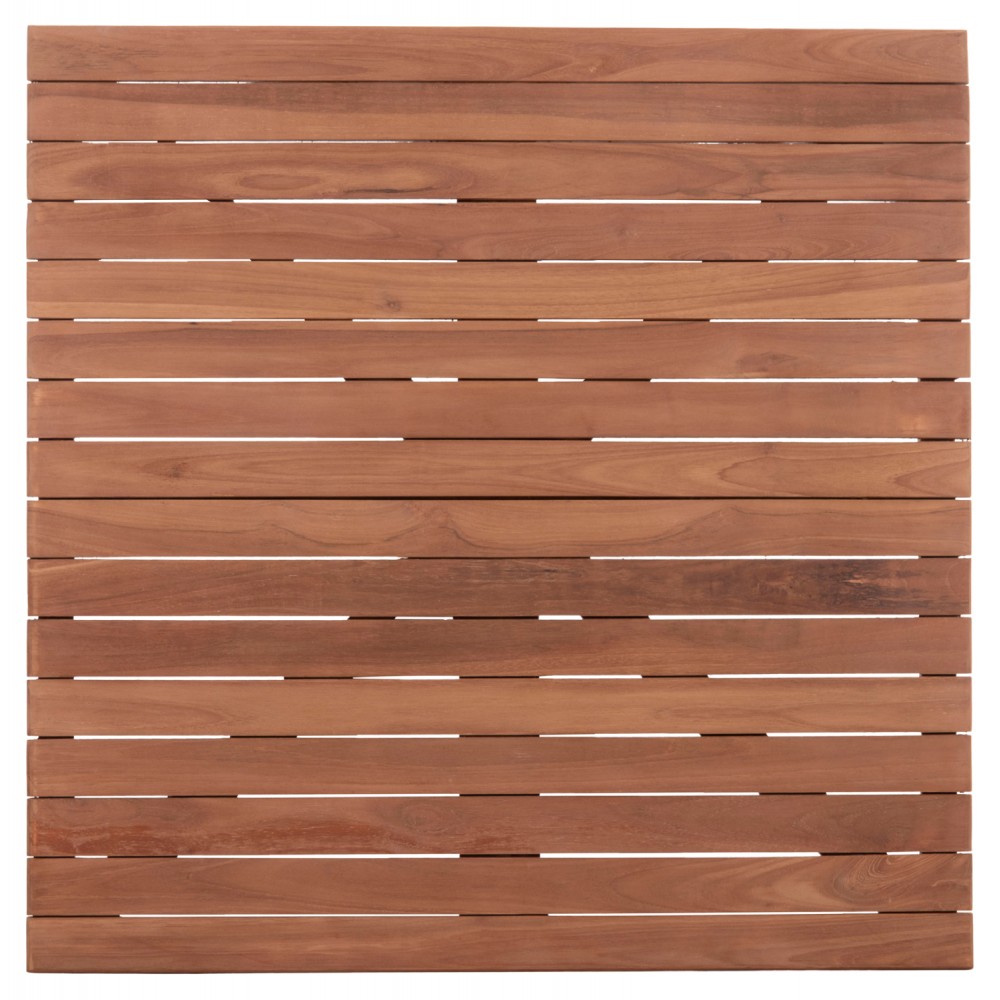 Επιφάνεια τραπεζιού τετράγωνη από ξύλο teak σε χρώμα φυσικό 80x80x4