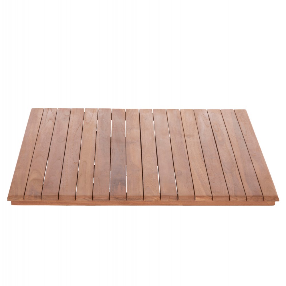 Επιφάνεια τραπεζιού τετράγωνη από ξύλο teak σε χρώμα φυσικό 80x80x4