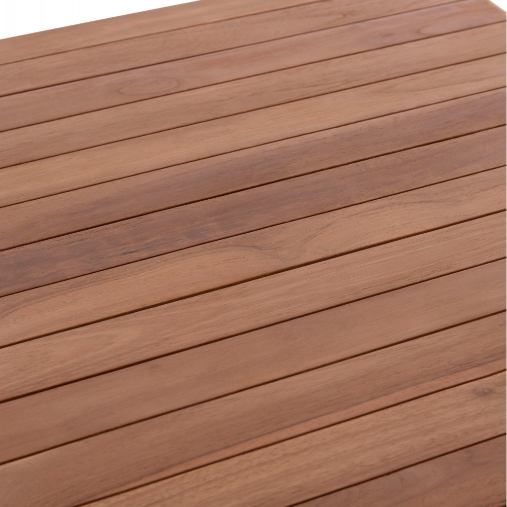 Επιφάνεια τραπεζιού τετράγωνη από ξύλο teak σε χρώμα φυσικό 80x80x4