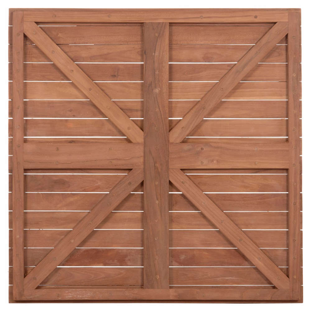 Επιφάνεια τραπεζιού τετράγωνη από ξύλο teak σε χρώμα φυσικό 80x80x4