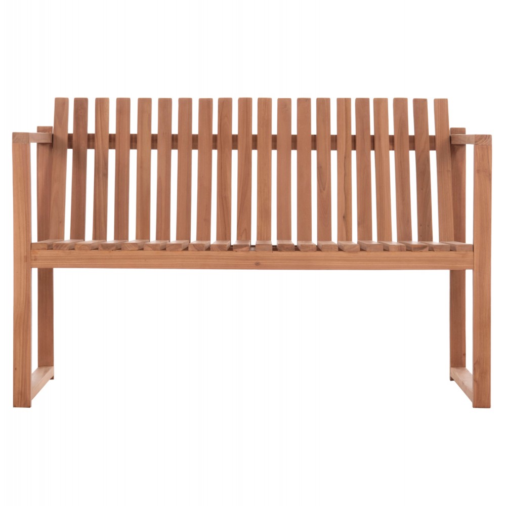 Παγκάκι κήπου "VED" διθέσιο από ξύλο teak σε χρώμα φυσικό 130x60x86