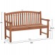 Παγκάκι κήπου "ELENA" τριθέσιο από ξύλο teak σε χρώμα φυσικό 150x61x95