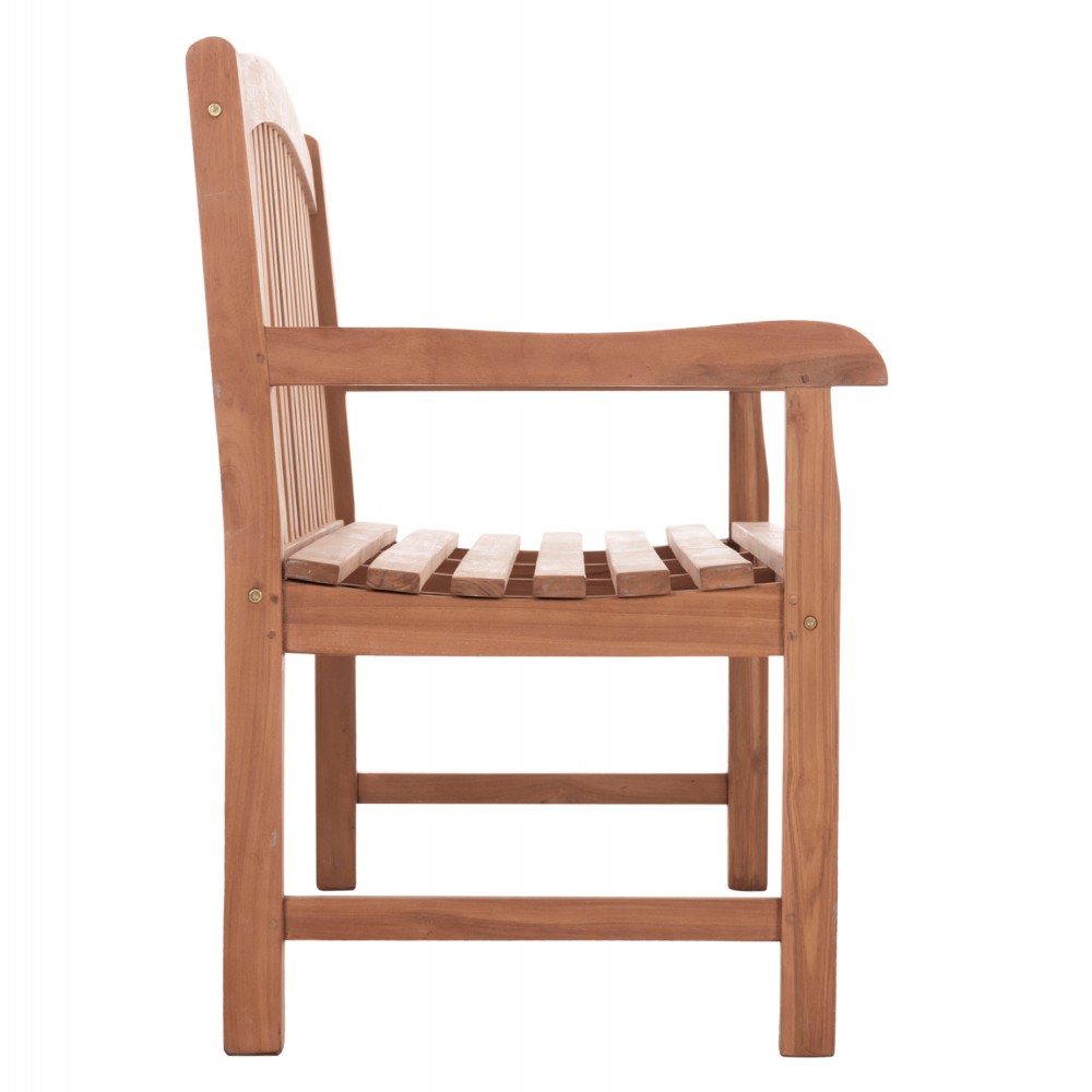 Παγκάκι κήπου "ELENA" τριθέσιο από ξύλο teak σε χρώμα φυσικό 150x61x95