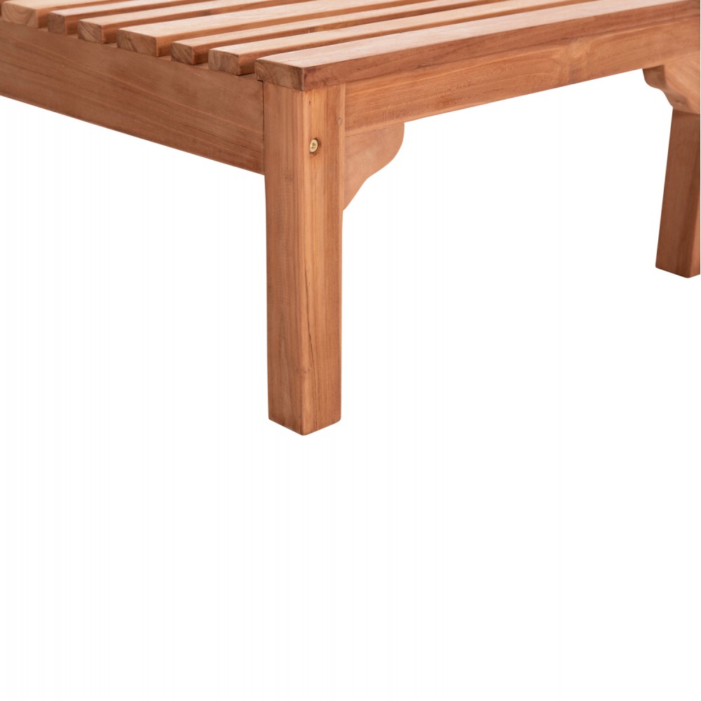 Ξαπλώστρα με ρόδες "STELLANO" από ξύλο teak σε χρώμα φυσικό 200x65x31