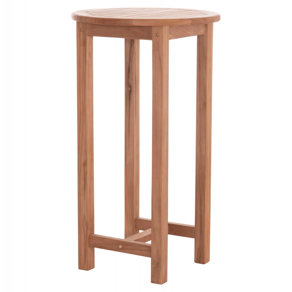 Τραπέζι/σταντ μπαρ εξωτερικού χώρου "PRESSCOT" στρογγυλό από ξύλο teak σε χρώμα φυσικό Φ60x105