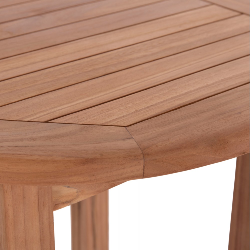 Τραπέζι/σταντ μπαρ εξωτερικού χώρου "PRESSCOT" στρογγυλό από ξύλο teak σε χρώμα φυσικό Φ60x105