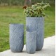 Σετ γλάστρες κύλινδροι "GARDENER" 3τμχ από fiberclay σε χρώμα cement Φ44x78.5