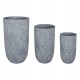 Σετ γλάστρες κύλινδροι "GARDENER" 3τμχ από fiberclay σε χρώμα cement Φ44x78.5