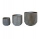 Σετ γλάστρες στρογγυλές "GARDENER" 3τμχ από fiberclay σε χρώμα cement Φ59x55