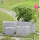 Σετ γλάστρες τετράγωνες "GARDENER" 4τμχ από fiberclay σε χρώμα γκρι cement 37x37x31.5