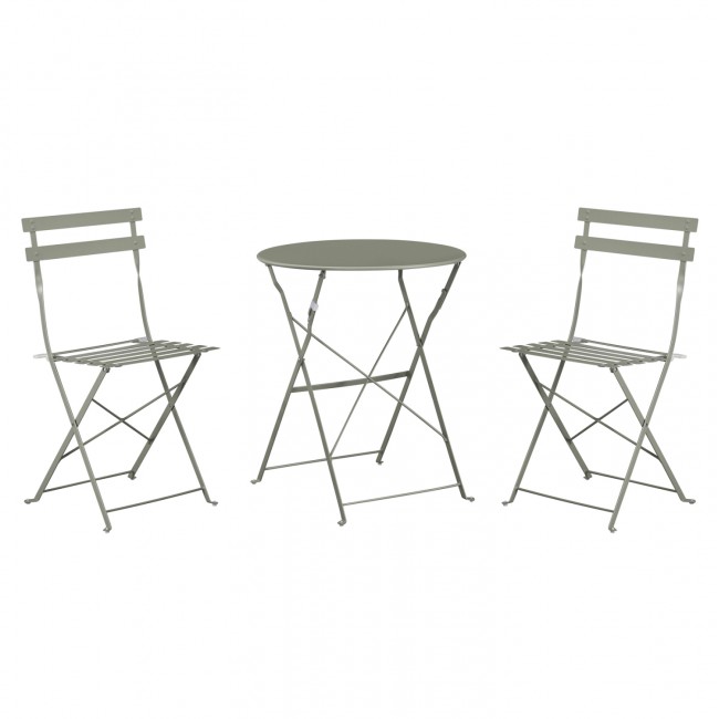 Σετ τραπεζαρίας ζαππείου "SOPHIE" 3τμχ πτυσσόμενο από μέταλλο σε χρώμα λαδί Φ60x70