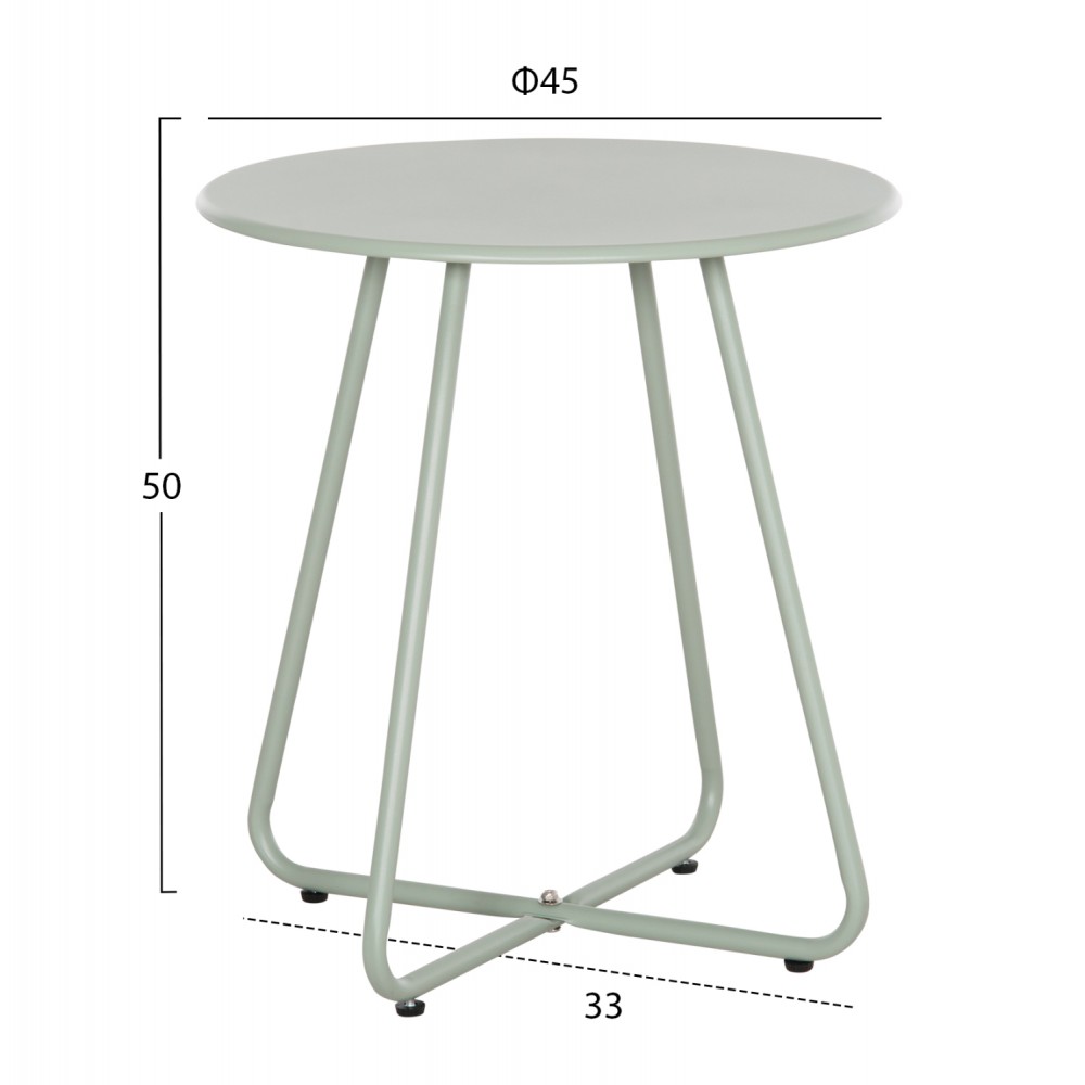 Σετ lounge εξωτερικού χώρου "OREGO" 3τμχ από αλουμίνιο/μέταλλο σε χρώμα φυστικί Φ40x50