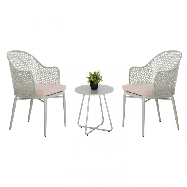 Σετ lounge εξωτερικού χώρου "OREGO" 3τμχ από αλουμίνιο/μέταλλο σε χρώμα φυστικί Φ40x50