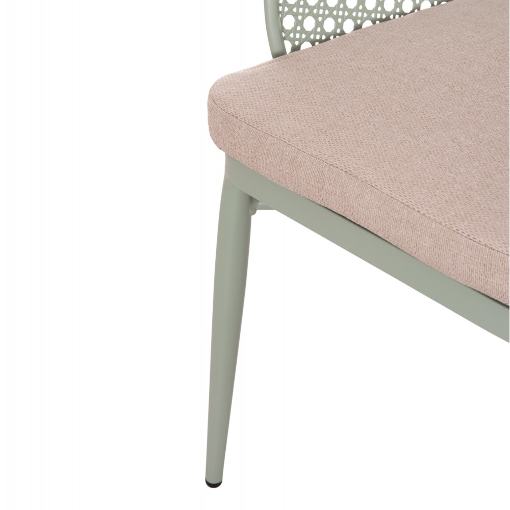 Σετ lounge εξωτερικού χώρου "OREGO" 3τμχ από αλουμίνιο/μέταλλο σε χρώμα φυστικί Φ40x50