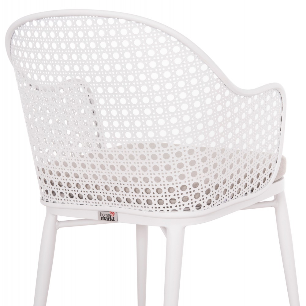 Σετ lounge εξωτερικού χώρου "OREGO" 3τμχ από αλουμίνιο/μέταλλο σε χρώμα λευκό Φ40x50