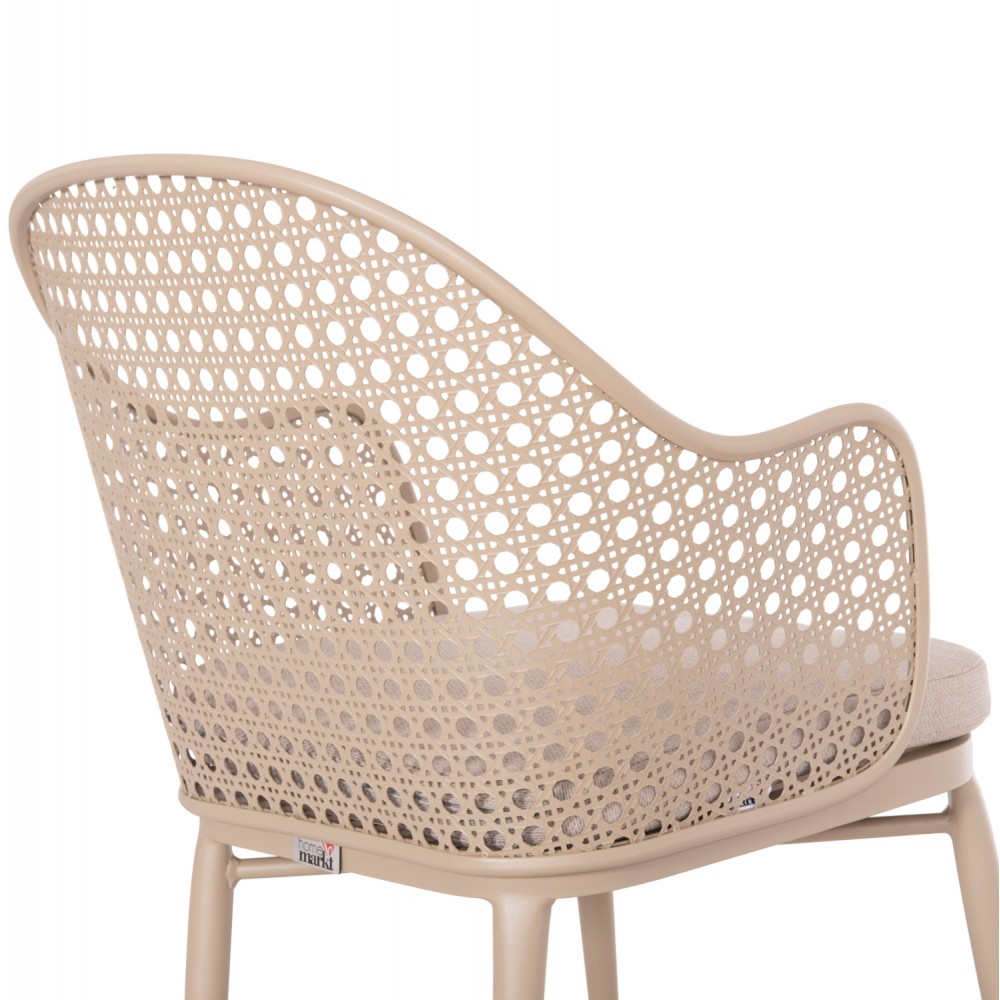 Σετ lounge εξωτερικού χώρου "OREGO" 3τμχ από αλουμίνιο σε χρώμα καπουτσίνο Φ50x56