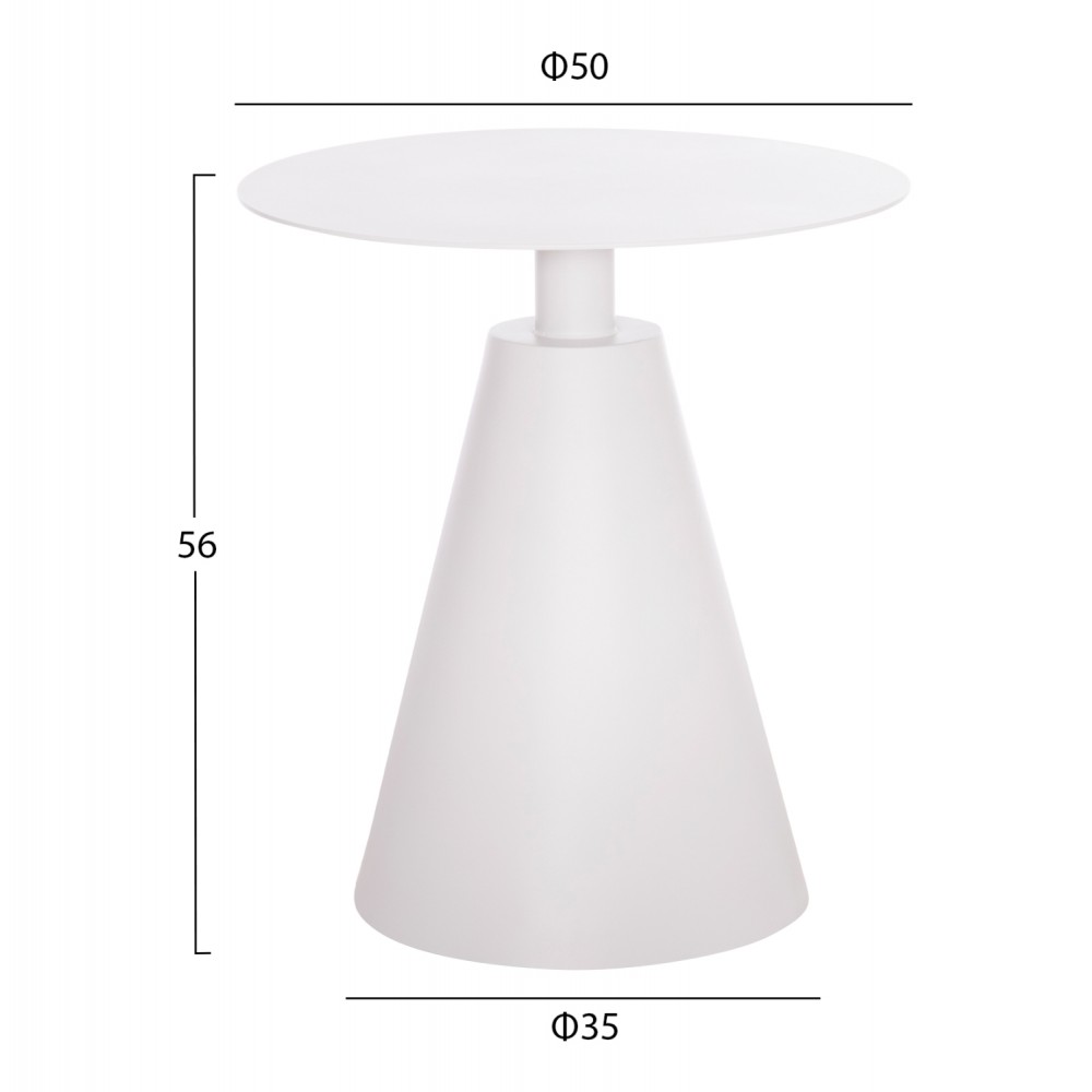 Σετ lounge εξωτερικού χώρου "OREGO" 3τμχ από αλουμίνιο σε χρώμα λευκό Φ50x56