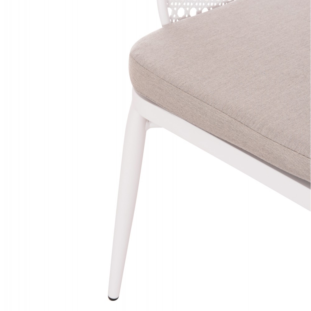 Σετ lounge εξωτερικού χώρου "OREGO" 3τμχ από αλουμίνιο σε χρώμα λευκό Φ50x56