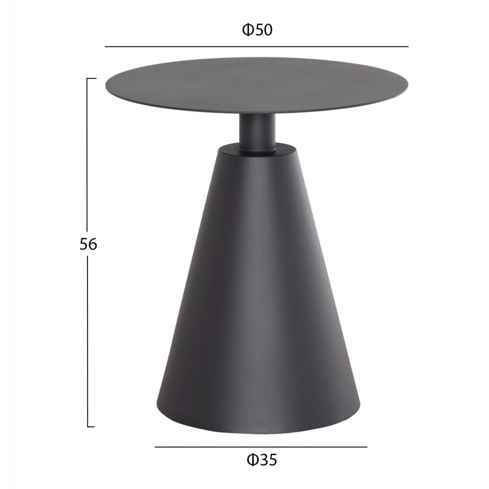 Σετ lounge εξωτερικού χώρου "OREGO" 3τμχ από αλουμίνιο σε χρώμα σκούρο γκρι Φ50x56