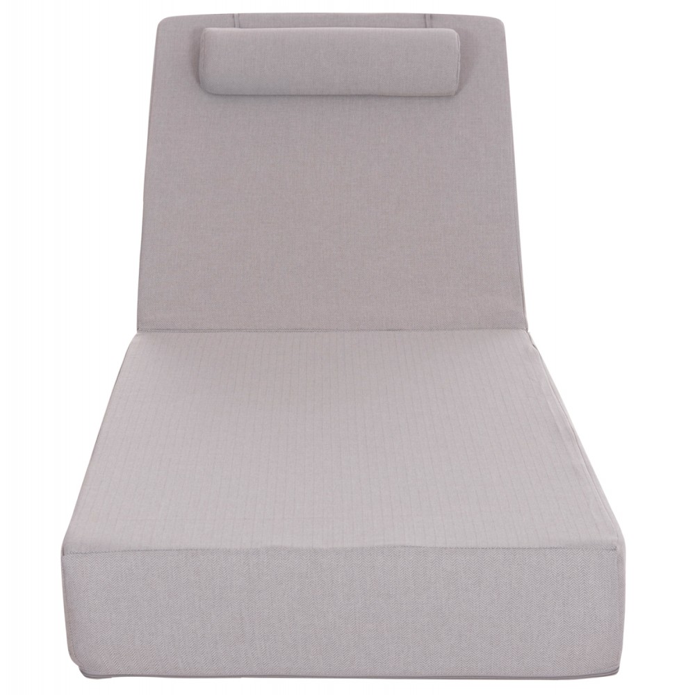 Μαξιλάρι ξαπλώστρας "KIHEI" με foam από ύφασμα σε χρώμα γκρι ανοιχτό 198x70x20