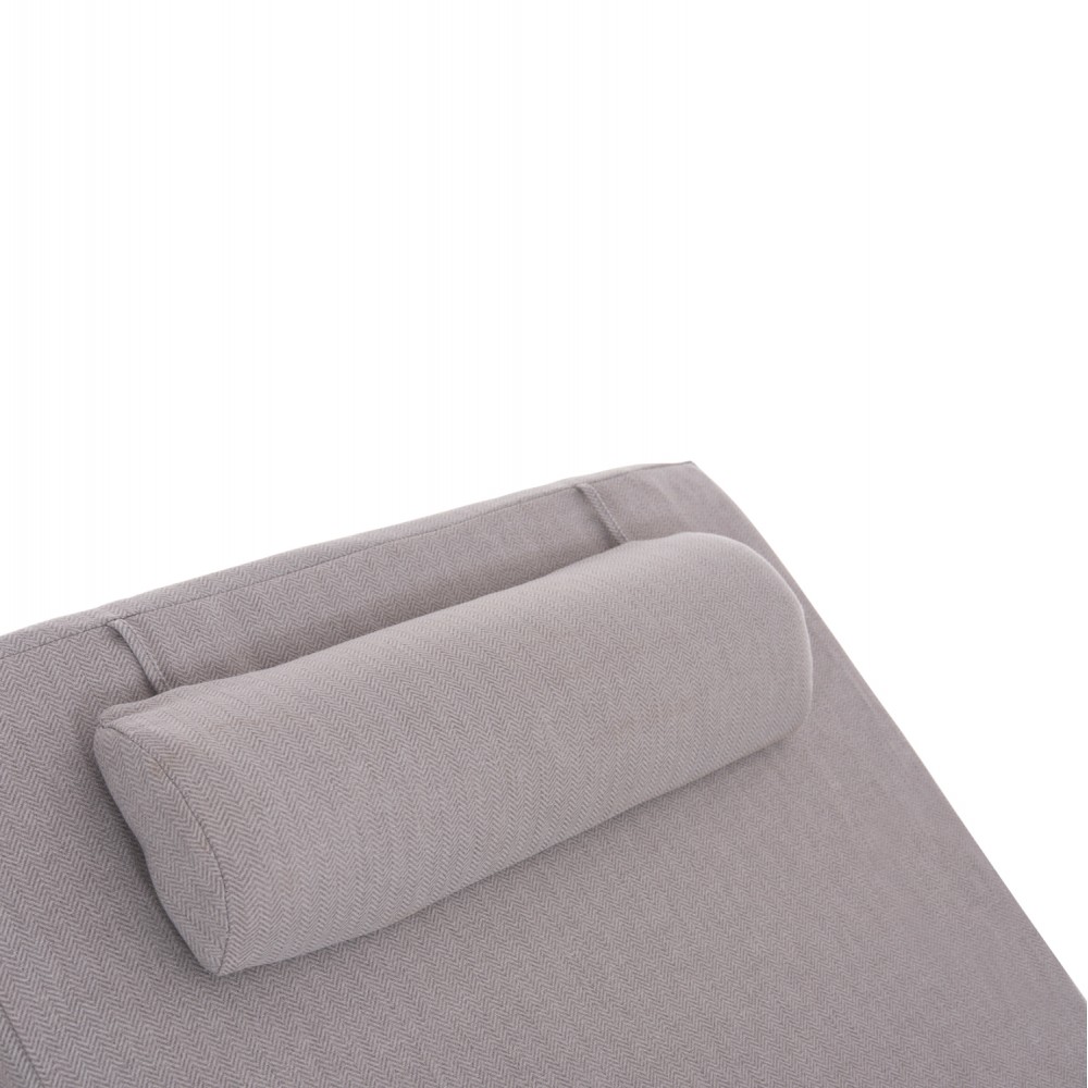 Μαξιλάρι ξαπλώστρας "KIHEI" με foam από ύφασμα σε χρώμα γκρι ανοιχτό 198x70x20