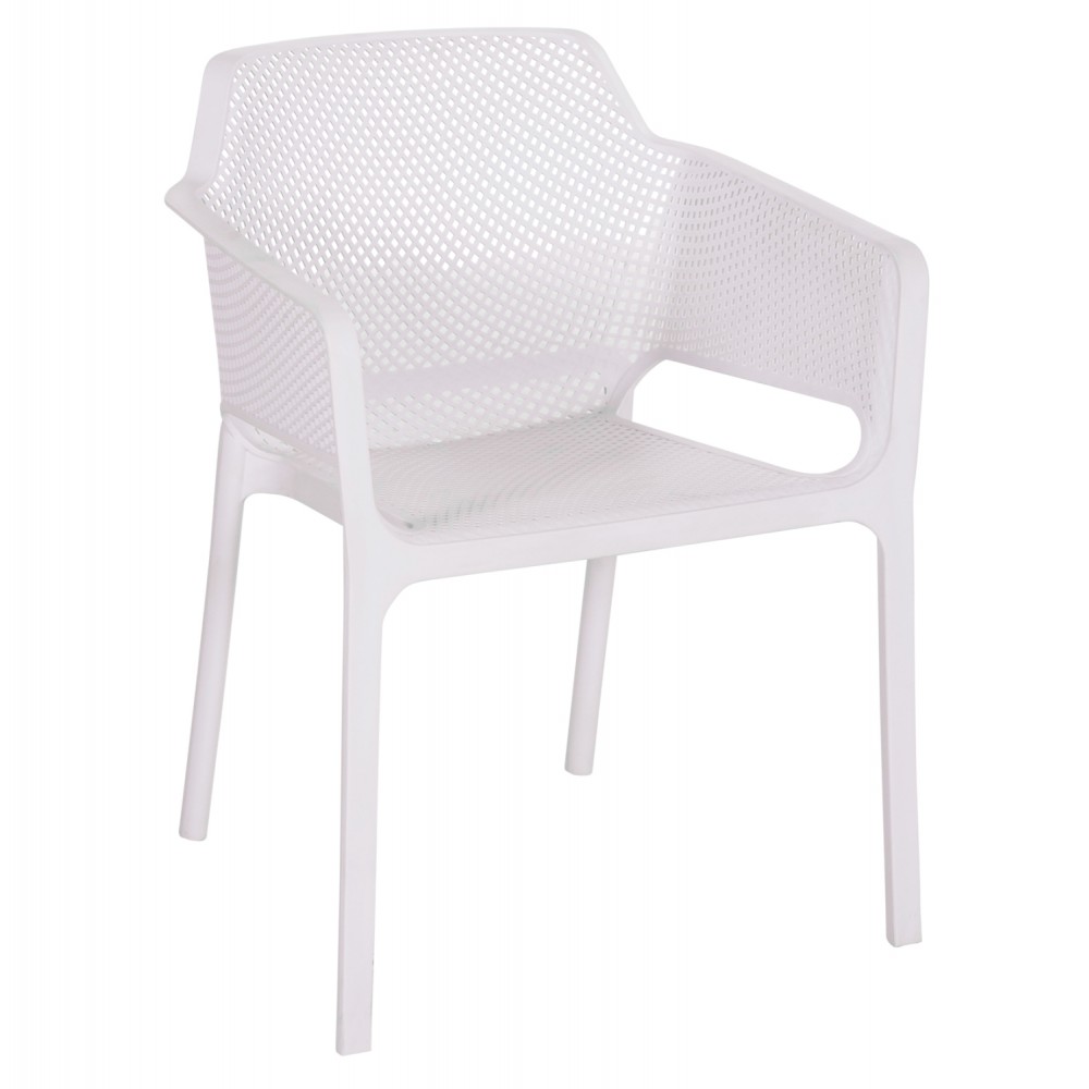 Πολυθρόνα εξωτερικού χώρου "JOHN" από pp σε χρώμα λευκό 59x58x79.5