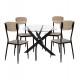 Σετ τραπεζαρίας 5 τμχ από mdf/μέταλλο σε χρώμα σονόμα oak/μαύρο Φ90x74