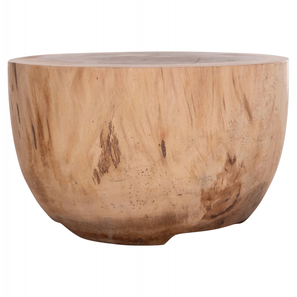 Τραπέζι σαλονιού βοηθητικό "POMPU" από ξύλο σε χρώμα φυσικό Φ60x35