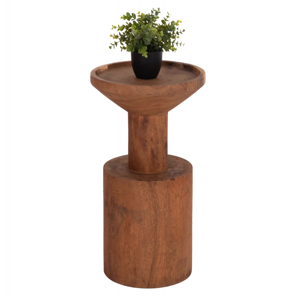 Τραπέζι βοηθητικό "BERMAL" από μασίφ ξύλο σε χρώμα φυσικό Φ35x65