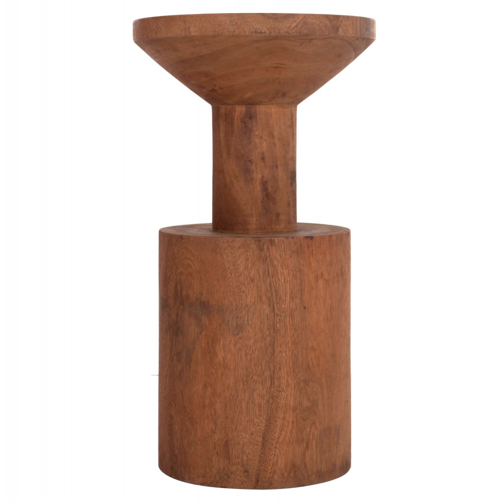 Τραπέζι βοηθητικό "BERMAL" από μασίφ ξύλο σε χρώμα φυσικό Φ35x65