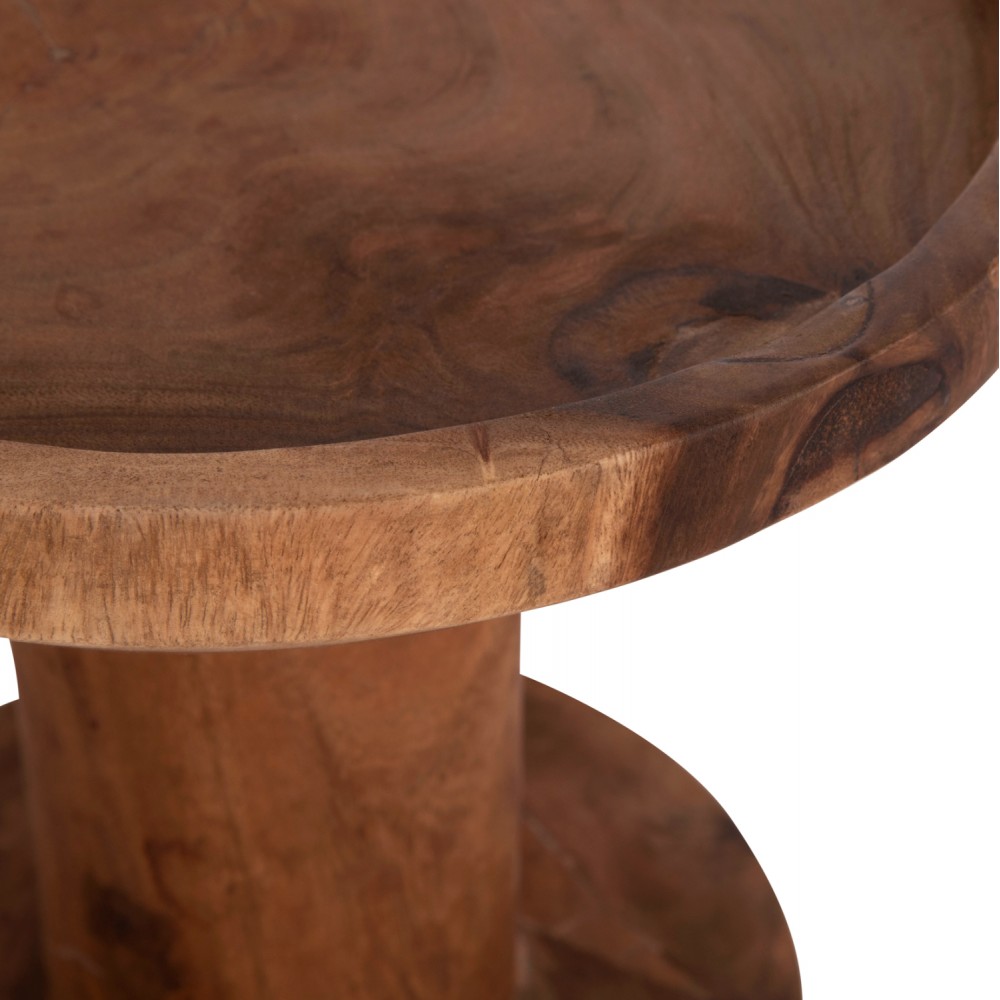 Τραπέζι βοηθητικό "BERMAL" από μασίφ ξύλο σε χρώμα φυσικό Φ35x65