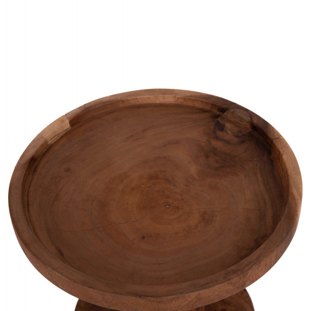 Τραπέζι βοηθητικό "BERMAL" από μασίφ ξύλο σε χρώμα φυσικό Φ35x65