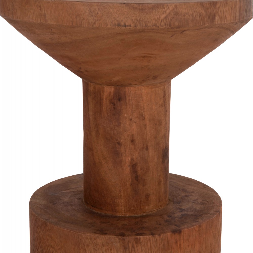 Τραπέζι βοηθητικό "BERMAL" από μασίφ ξύλο σε χρώμα φυσικό Φ35x65