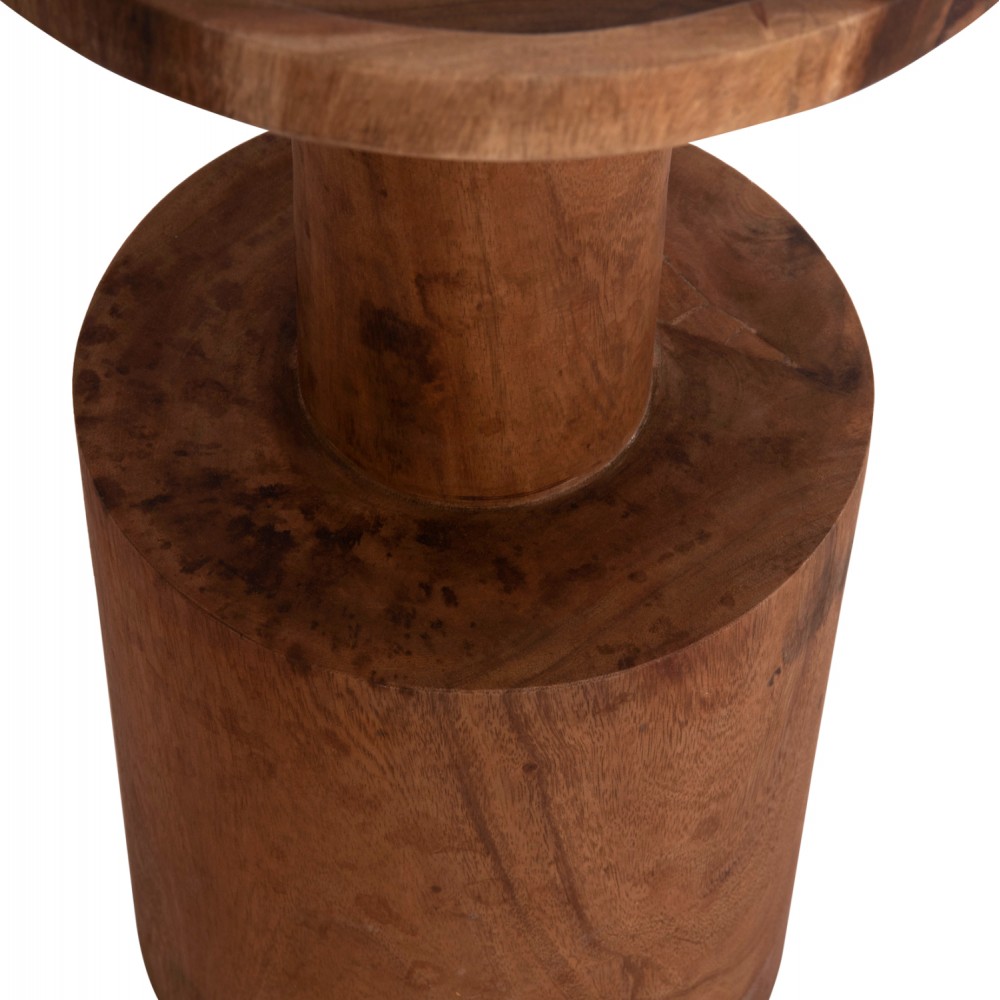 Τραπέζι βοηθητικό "BERMAL" από μασίφ ξύλο σε χρώμα φυσικό Φ35x65