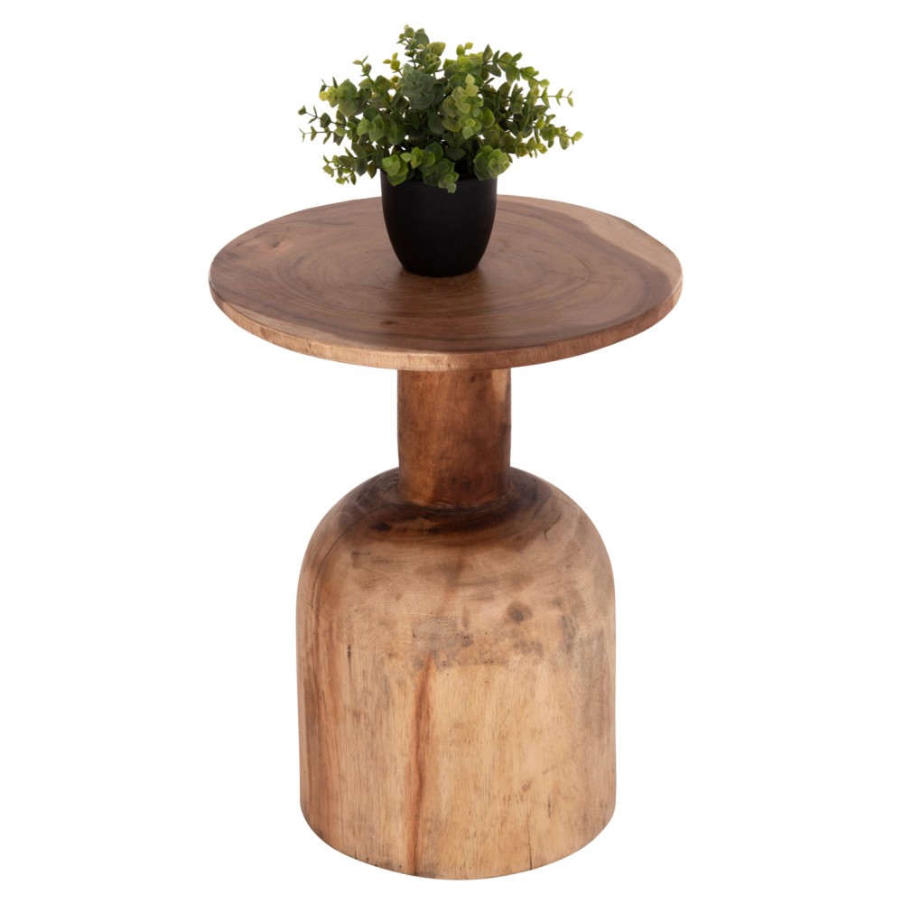 Τραπέζι βοηθητικό "PUMBE" από ξύλο σε χρώμα φυσικό Φ40x50