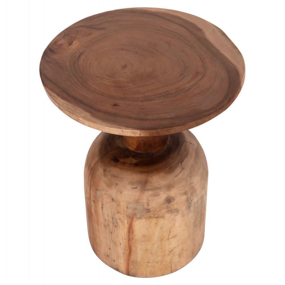 Τραπέζι βοηθητικό "PUMBE" από ξύλο σε χρώμα φυσικό Φ40x50