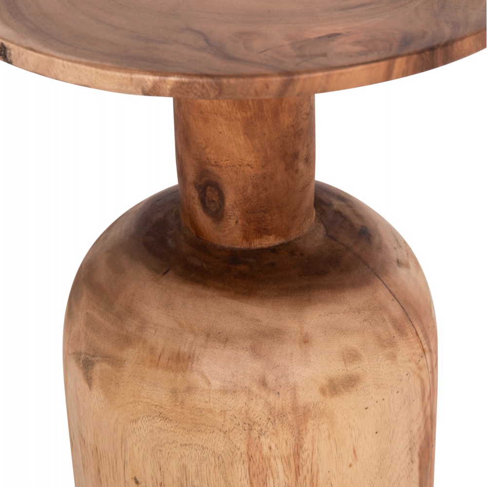 Τραπέζι βοηθητικό "PUMBE" από ξύλο σε χρώμα φυσικό Φ40x50