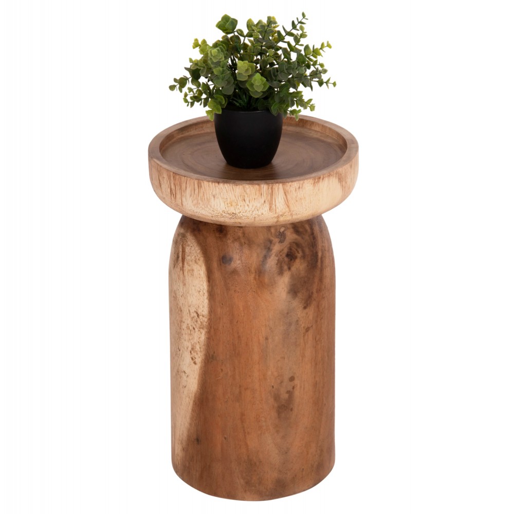 Τραπέζι βοηθητικό "LOKI" από μασίφ ξύλο σε χρώμα φυσικό Φ30x50