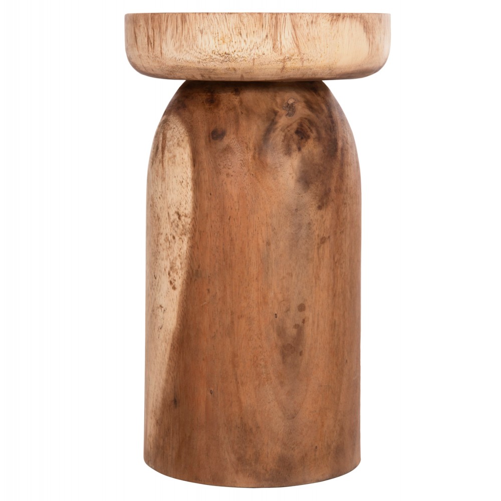 Τραπέζι βοηθητικό "LOKI" από μασίφ ξύλο σε χρώμα φυσικό Φ30x50